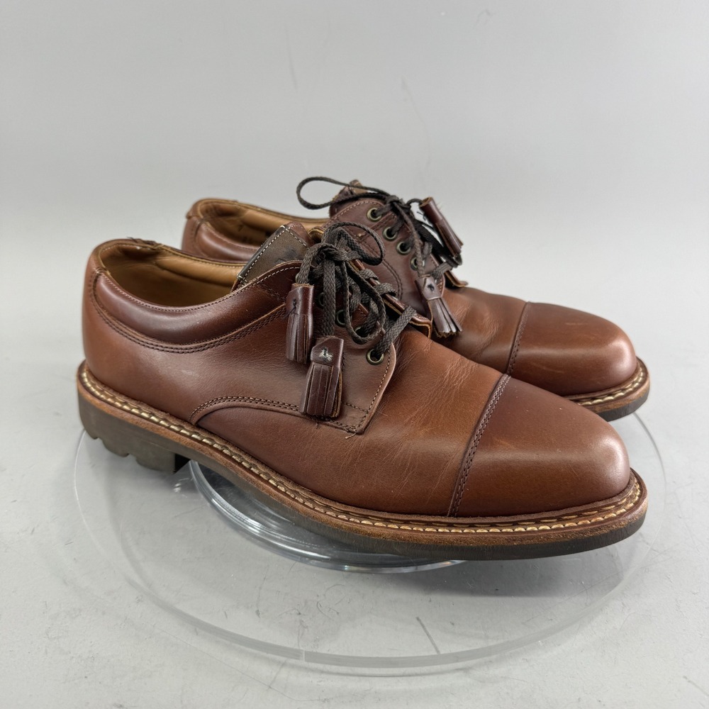 Johnston & Murphy Mens Leather Tassel Loafers Oxford Lug Sole Brown Size 7M